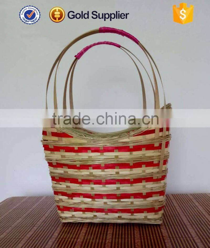 2016 cheap price recycled bamboo hanging vegetable basket
