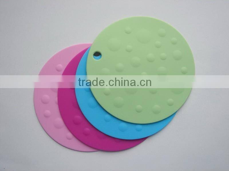 Round shape silicone oven mat /silicone pot holder 100% Food Grade