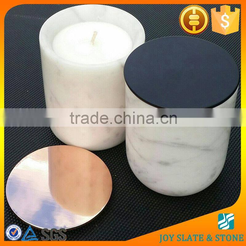 China factory pink marble cups/stone candle jar
