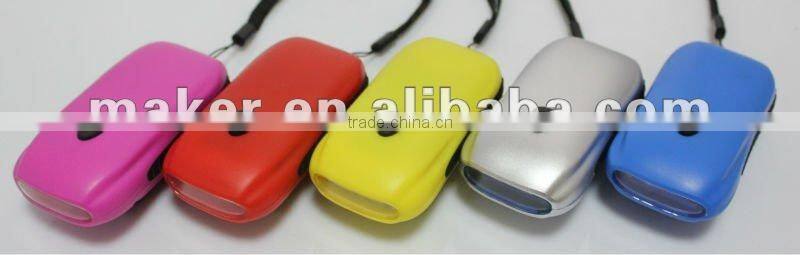 3LED Plastic Colorful Dynamo Flashlight