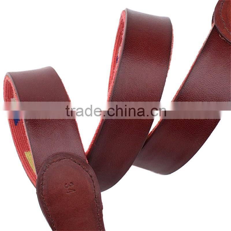 craft & handmade belt man golf leather belt Needlepoint belt