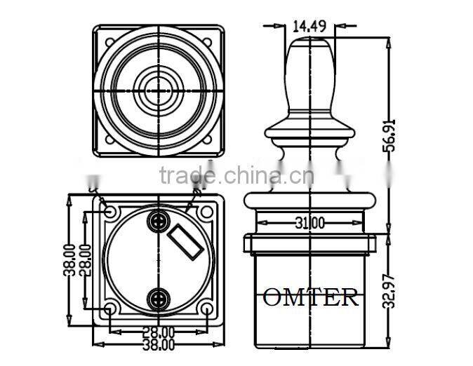 Suitable for electric wheelchairs equipment 2-axis sensor Hall joystick H700B