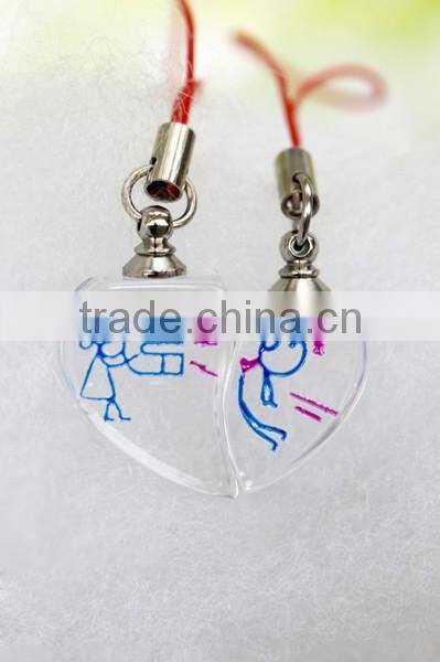 2015 Hot sale couple crystal clock pendant unisex clock pendant in 2 parts