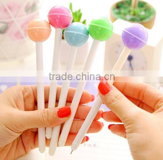 diy creative stationery personalized Novelty plastic Lollipop shaped Ballpoint pen best promotional gift black ink gel pen