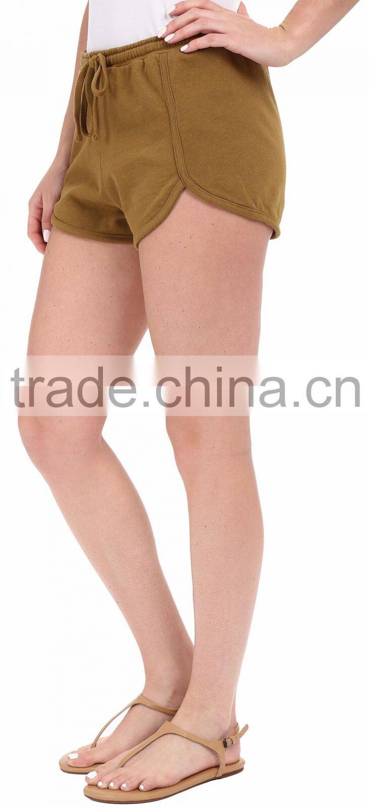 Ramax Custom Women Sport Casual Fleece Shorts With Scalloped Hem