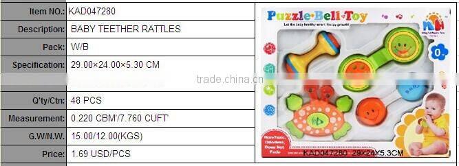 Hot selling interesting gift lovely plastic infant rattle ball baby toys