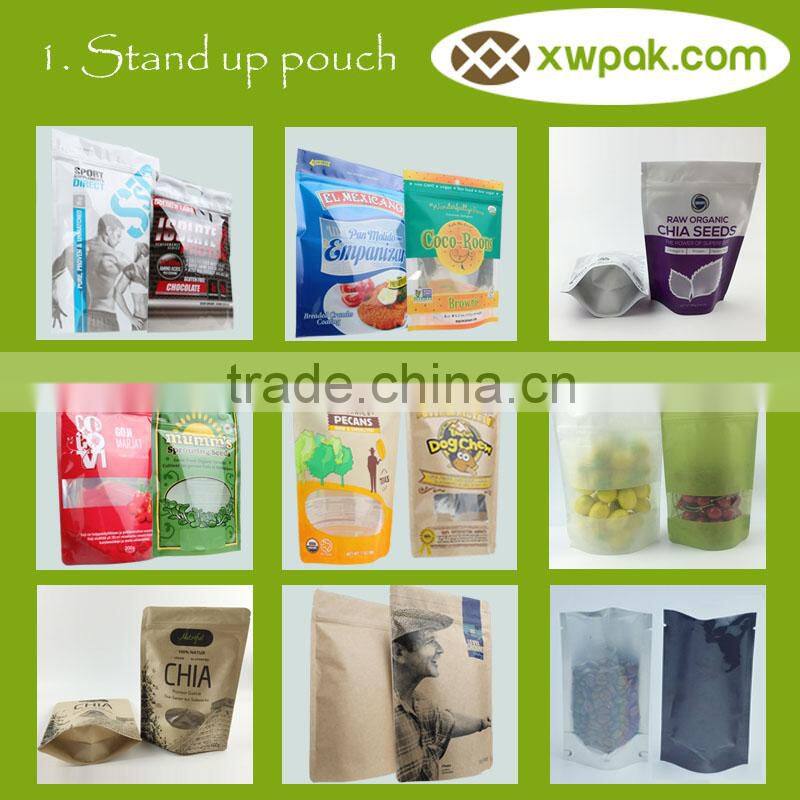 Corn Use and Moisture Proof Feature Zipper Lock Kraft Paper Square Bottom Food Bag