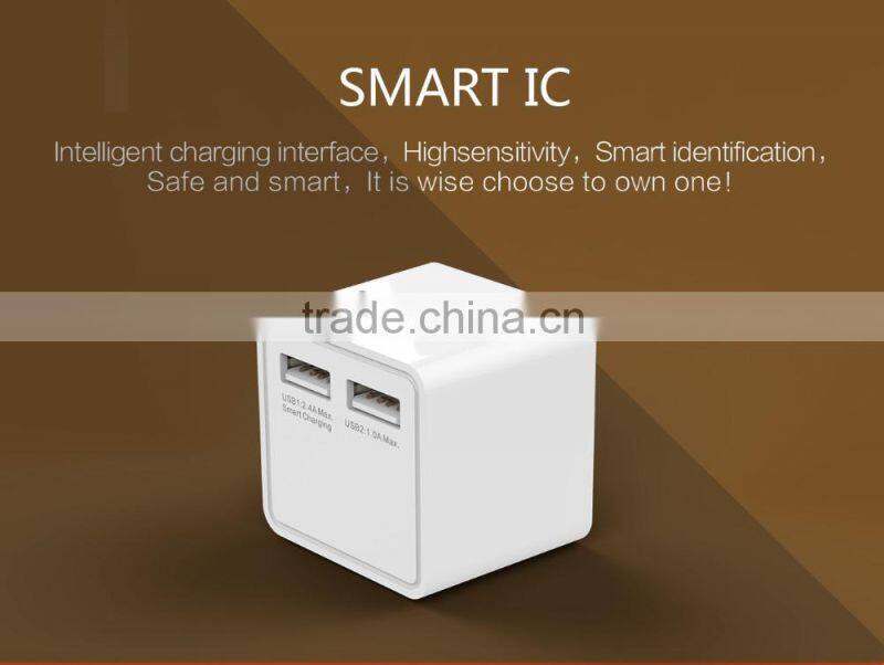 2016 USB Travel Charger 5V 3.4A 17W AC Adapter USB Wall charger with 2 port USB Charger 3C PSE FCC UL