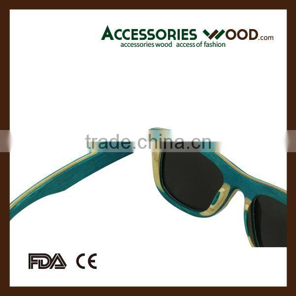 Maple wood layered sunglasses hot selling skateboard sunglasses