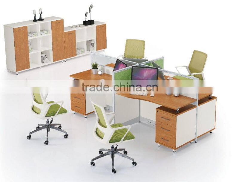 Office furniture 4 person workstation modern office cubicles partition Aluminium glass office partition