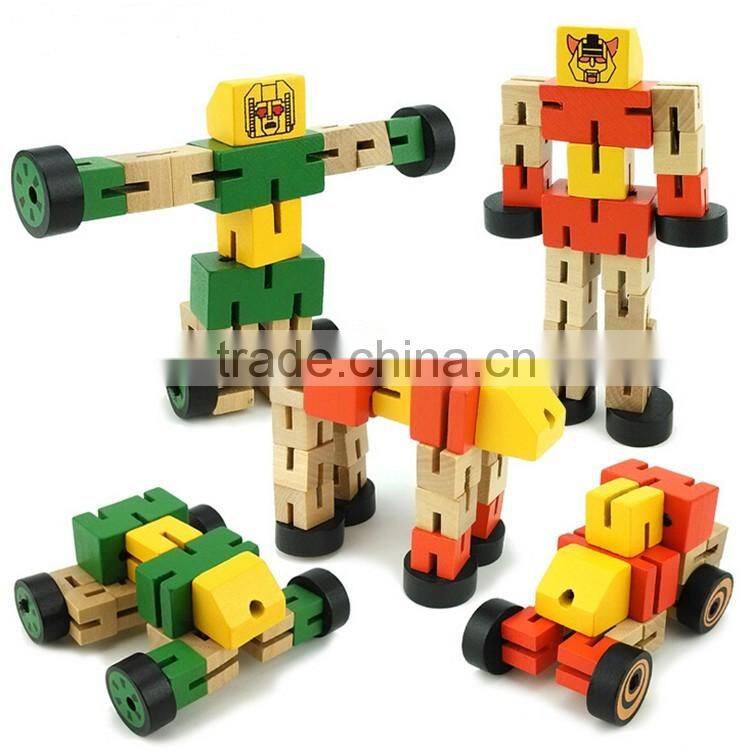 Classical nostalgic mini wooden robot man