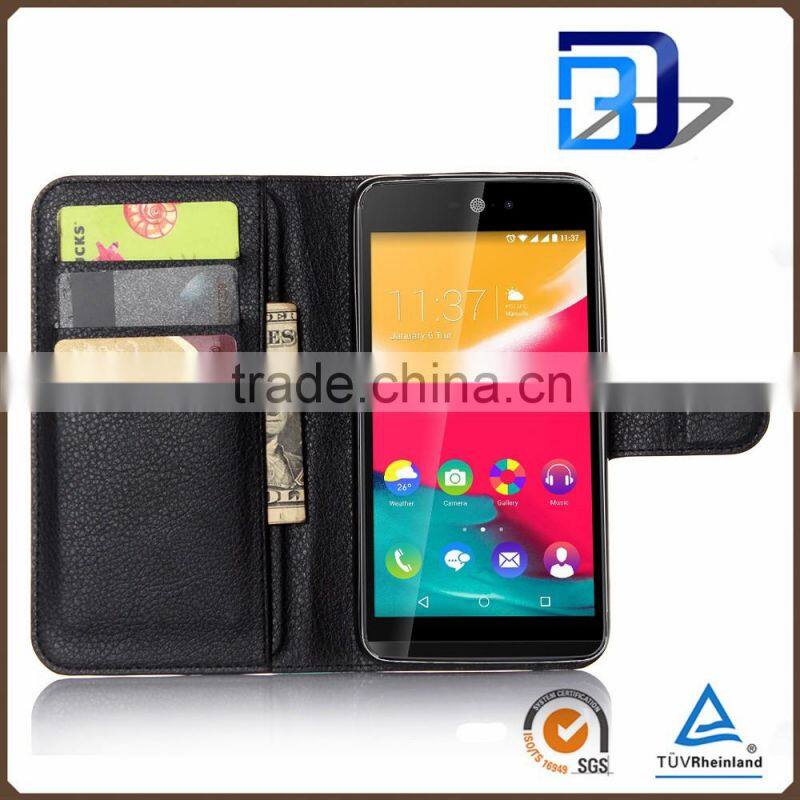 new products 2016 innovative product Stand Wallet Lychee Leather flip cover for Wiko Rainbow Jam 4G phone accessories