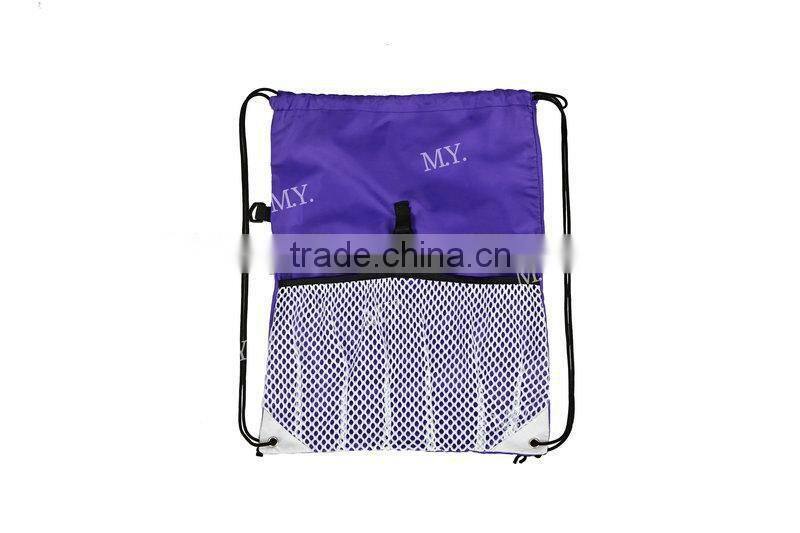 Backpack style drawstring bags ,promotional drawstring bag with mesh fabric
