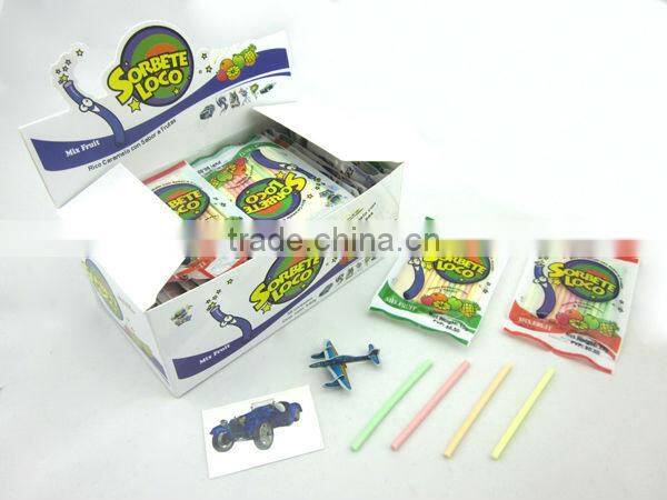 Straw Candy Toy / CC Stick Candy with Water Tattoo and Plastic Puzzle
