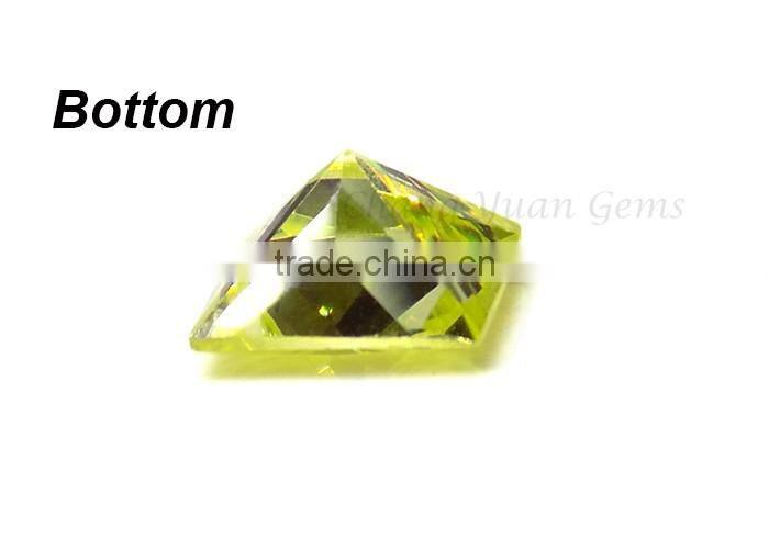 6x6mm Square Shape olive color zirconia gemstone