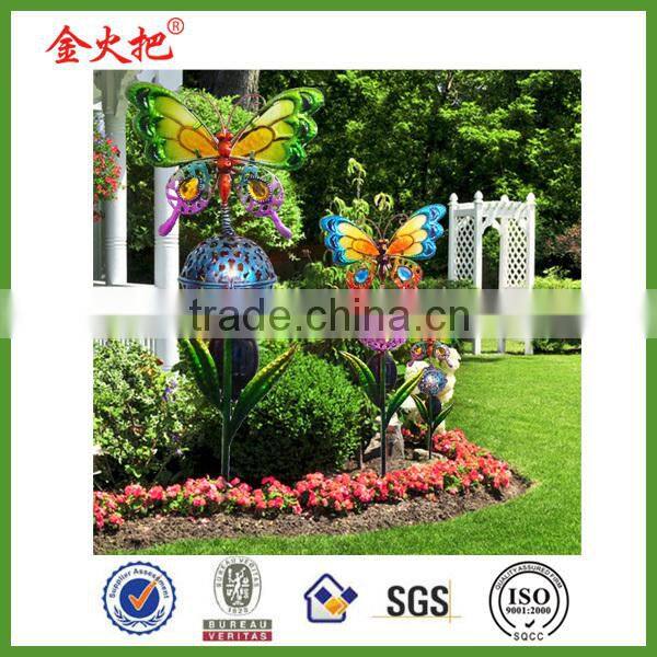 Beauty garden stake with red-crowned crane design
