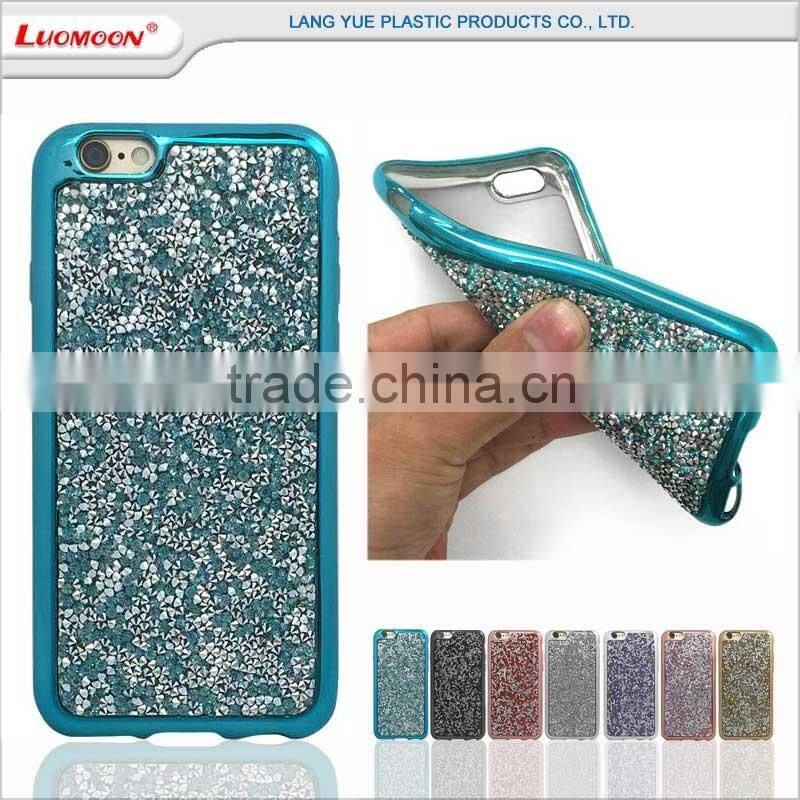 Rhinestone plating tpu bumper case cover for motorola moto x3 g 3rd gen x 1 xt1097