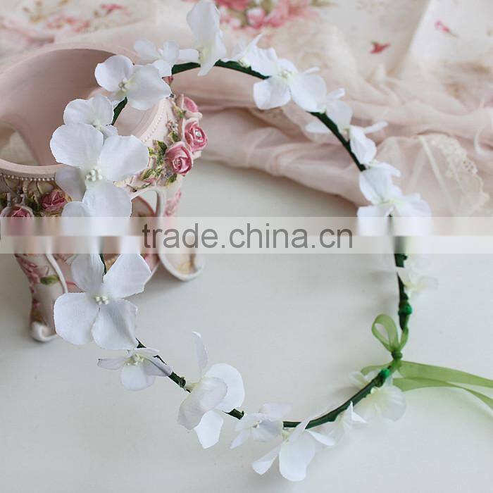 White Flower Head Wreath Garland For Wedding Prom Party And Christmas Decoration