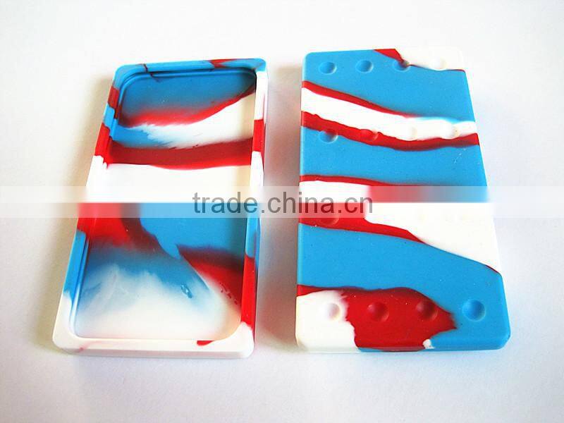 FDA food grade stackable non stick 26ml 2 compartments large platinum cured new style silicone dab rectangle stackable container