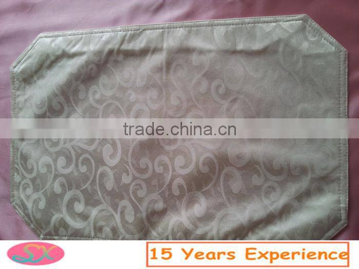 High quality chinese factory 100% cotton white jacquard placemat for hotel banquet