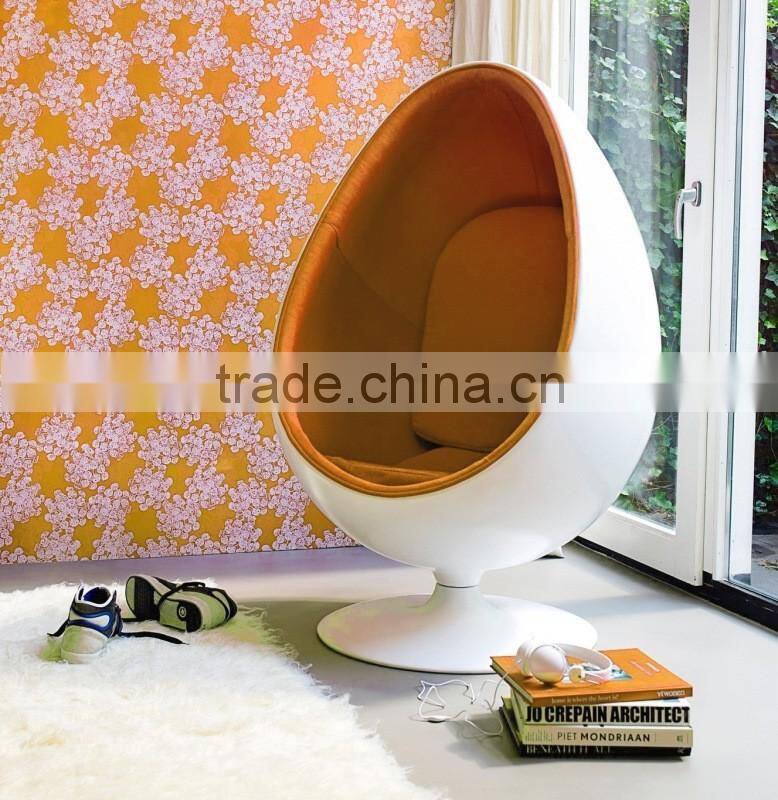 fabric cushion/(0.6MM)aluminum,fiberglass shell Material and Ball Chair Style egg ball chair