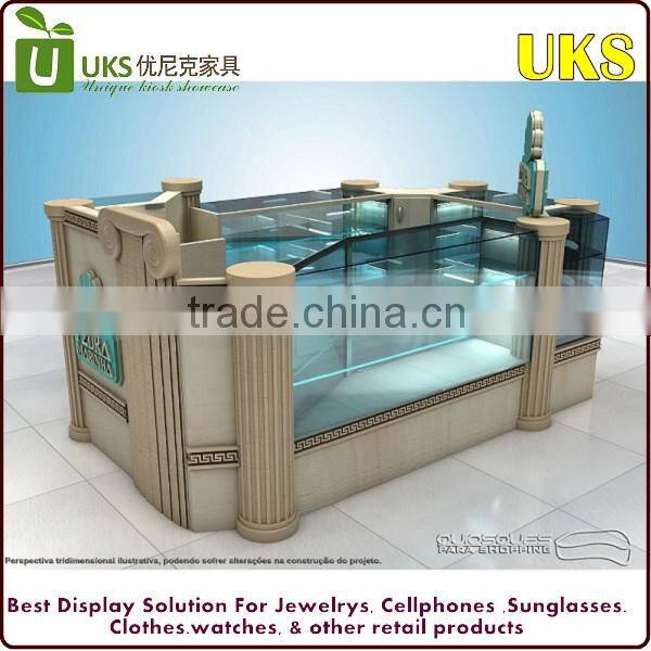 Wooden Jewelry Shop display kiosk/gemstone display kiosk in mall