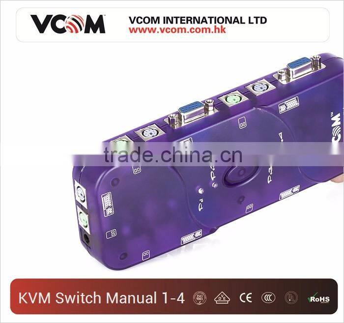 High Quality 1 to 4 Ports Push Button Auto KVM Switch