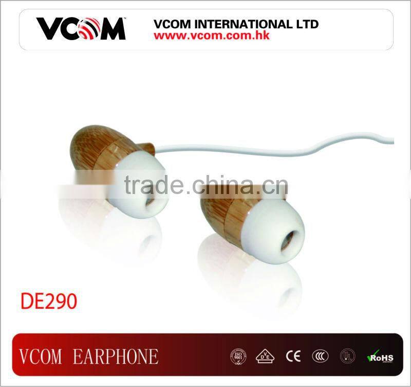 Newest high quality bomboo fashion in ear earphone