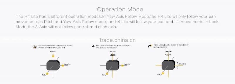 3 Axis Handheld Camera stabilizer for GH4, G7, Canon 5D Mark III, 7D, 70D, 60D, GX7