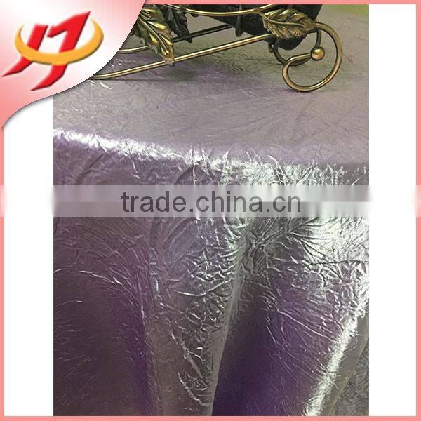 Crushed cheap polyester satin ruffled table cloth