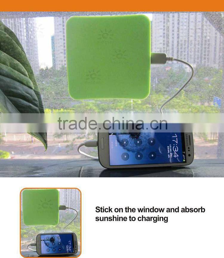 2015 newest item portable window stickers solar charger/solar charger window/solar power bank charger