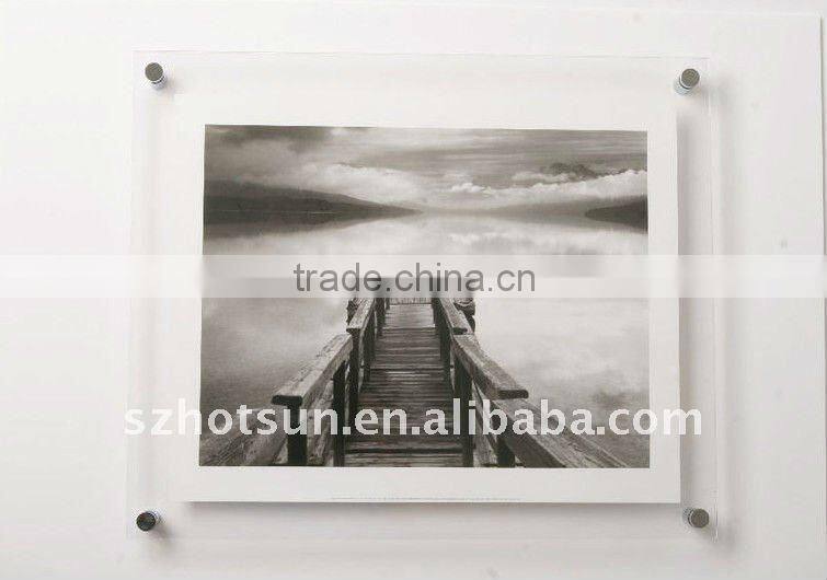Frameless wall-mounted poster display frame