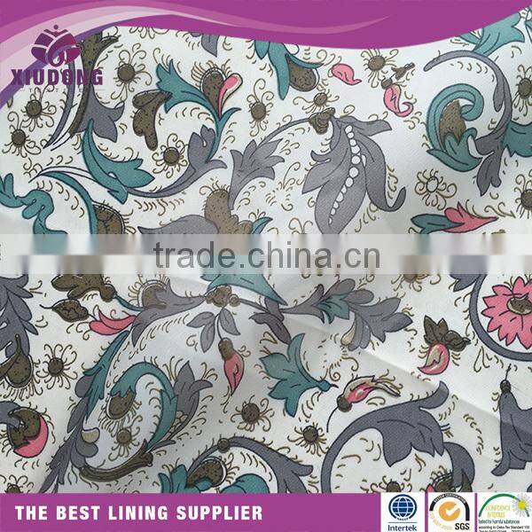 100%Polyester Printing Woven Plain Fabric For garment/bag/luggage lining taffeta fabric