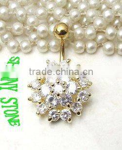 Shamballa bananabell 316L steel piercing jewelry,navel ring