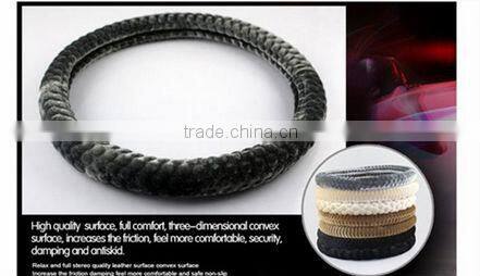 ZX Hot selling New design Velvet steering wheel covers/fluffy steering wheel cover