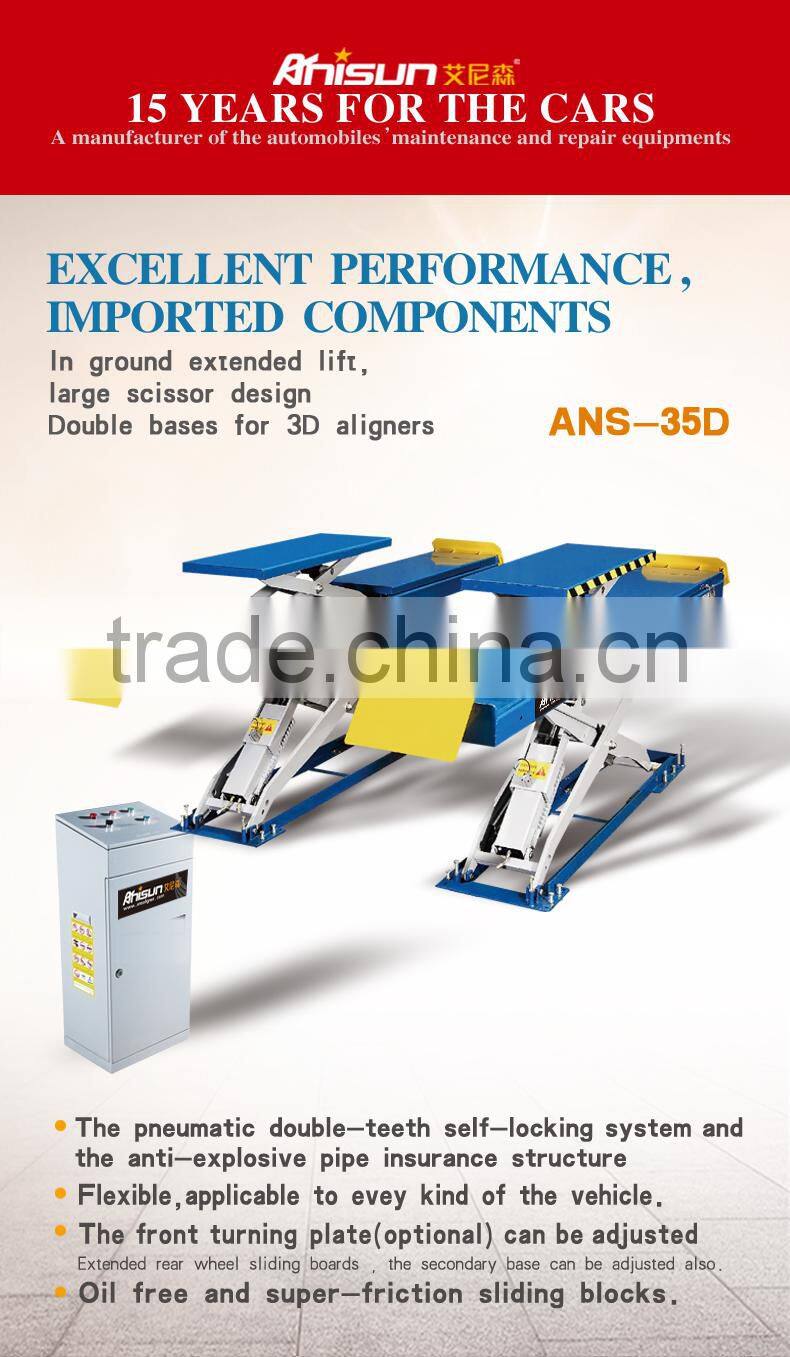 scissor lift table 3500kg for 4 car wheel alignment