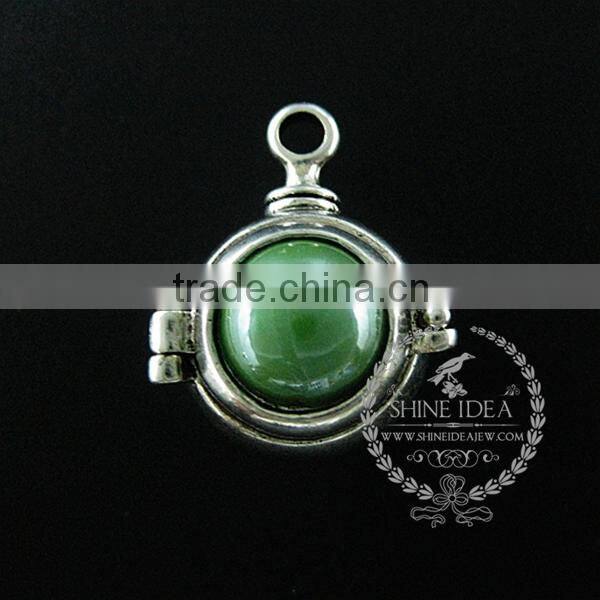 22mm round setting silver platd steam punk blue,orange,green,purple,sky blue and champage ceramic DIY pendant charm 1830068