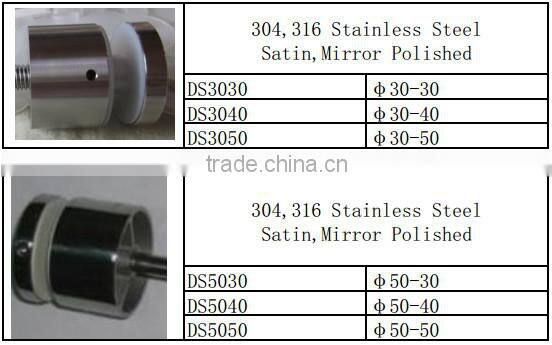 Handrail accessories stainless steel glass standoff, glass clamp, glass standoff