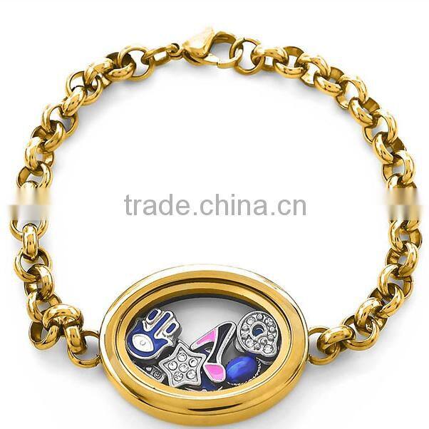 Stainless Steel Jewelry Floating Locket Bracelet