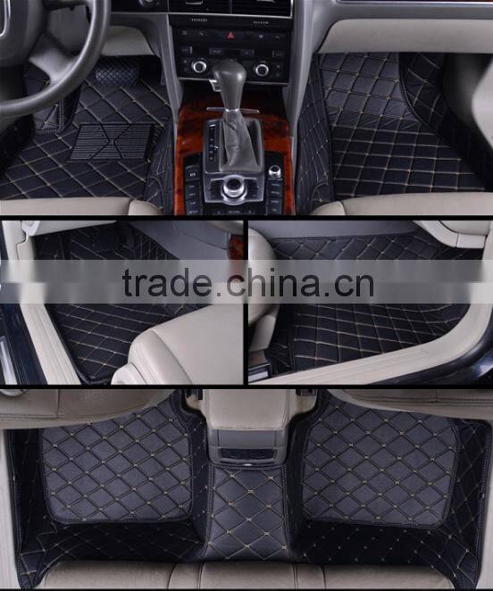 Hot selling PU leather car floor mat leather material anti slip car carpet mats