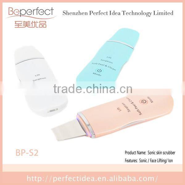 Portable 24khz Rechargeable Ultrasonic Skin Scrubber Facial Skin Peeling Pore Cleaner Machine