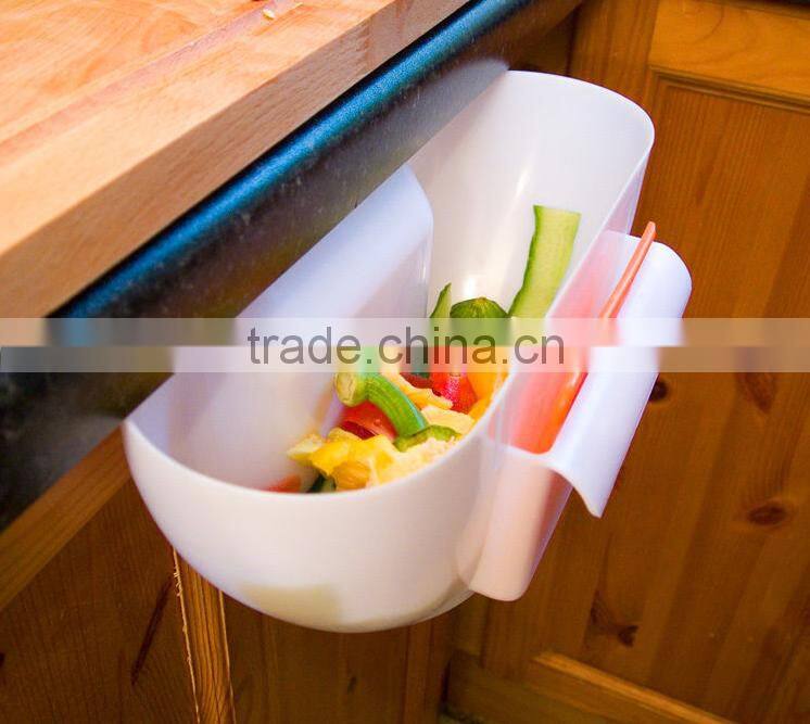 Plastic Kitchen Garbage Bowl,Trash Hanging Holder Bowl,Waste Storage Bin