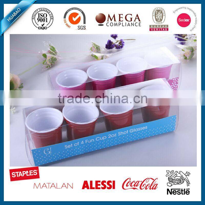 Reusable two tone Melamine Cups, 2 Ounce, Set of 4,travel mug