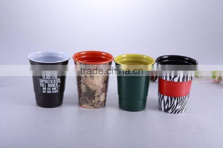 2016 NEW 16 oz melamine cup ,set of 4, melamine mug with custom decal, porcelain mug