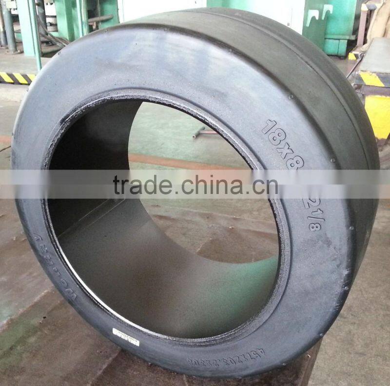 China factory supply Hot sales top quality press on tires smooth pattern tire 18x8x12 1/8 for port container trailers