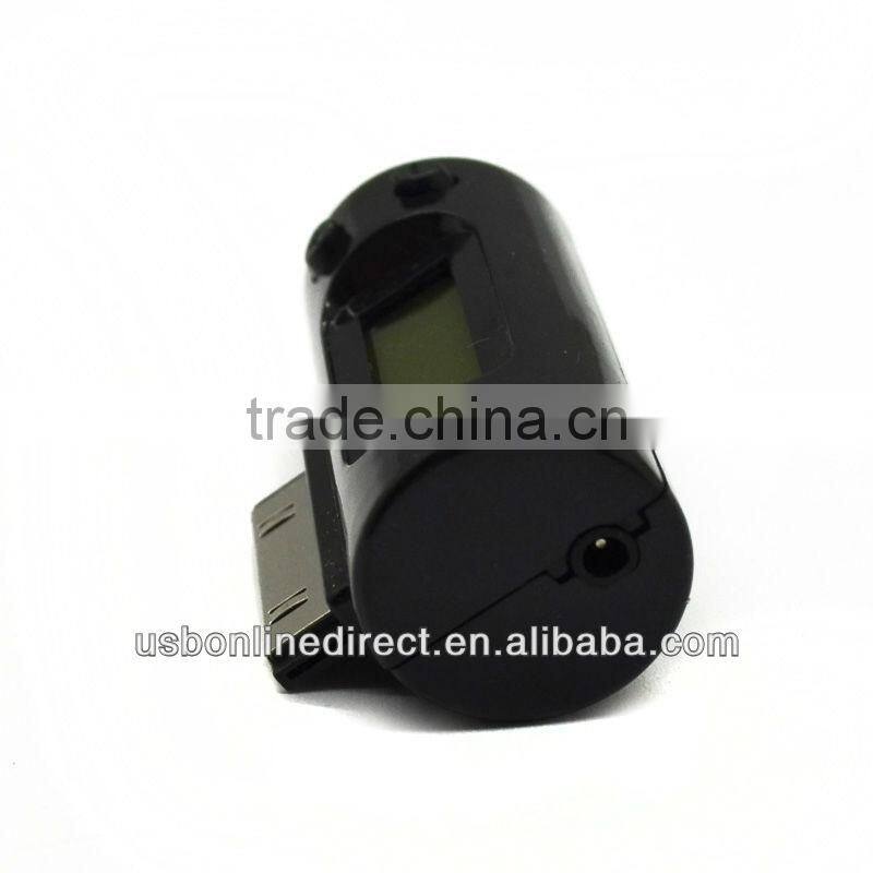 Mini Car LCD FM transmitter for iphone 4 ipad with handsfree & charging function