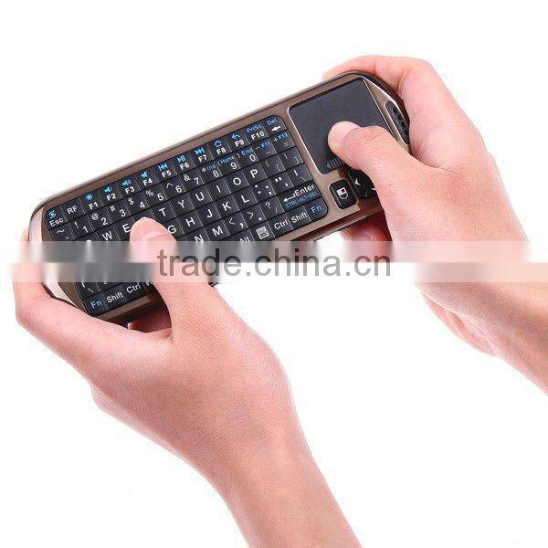 Hot sales 2.4G Mini handheld keyboard Wireless touchpad IR Remote & Laser keyboards