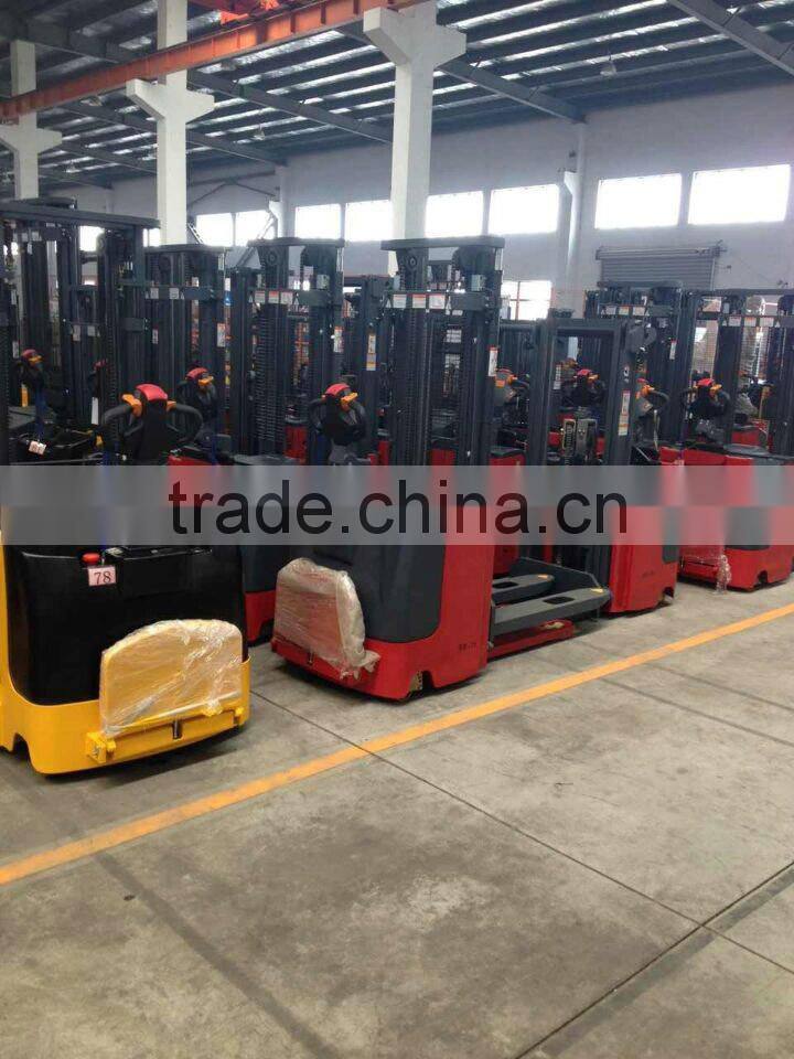2015 Newest 1.5Ton Semi Electric Stacker With Adjustable Fork