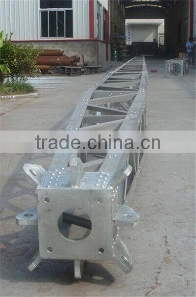 Aluminum alloy inner suspended lattice gin pole for erection tower