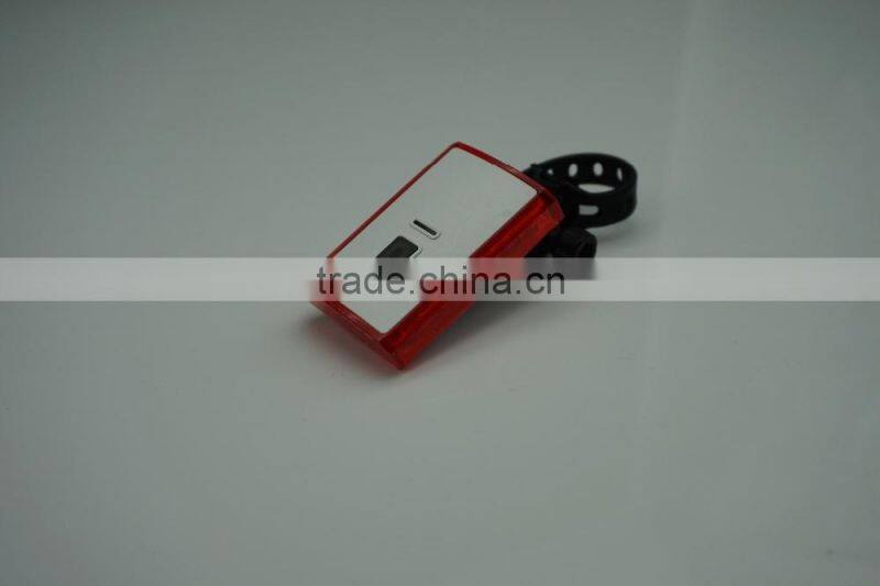 Micro USB rechargeable of bicycle tail light,300 degree view angle,3 super bright red LED